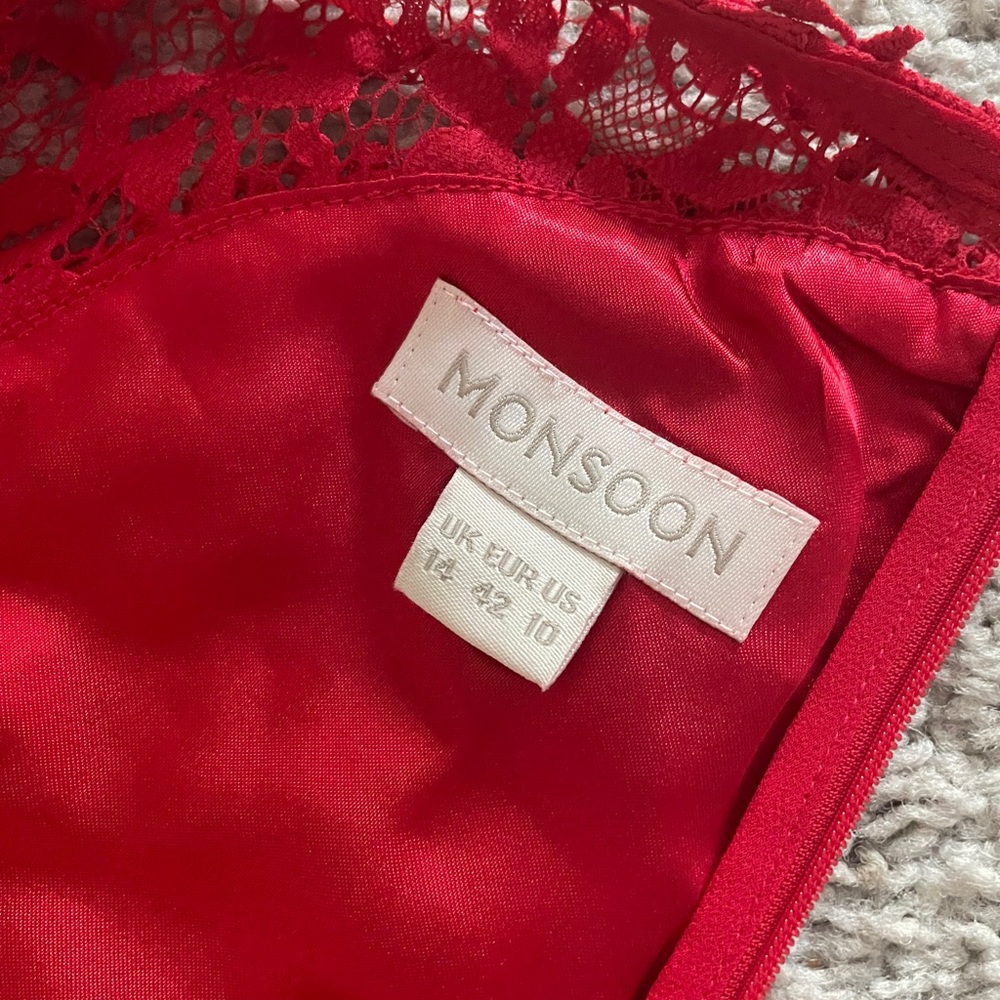 red mid length dress - monsoon - Picture 4 of 6